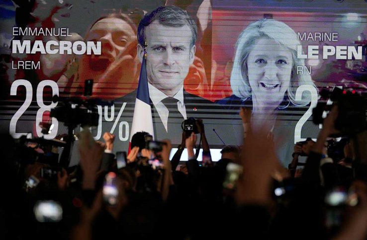 马克龙与勒庞备战2022年法国总统选举电视辩论